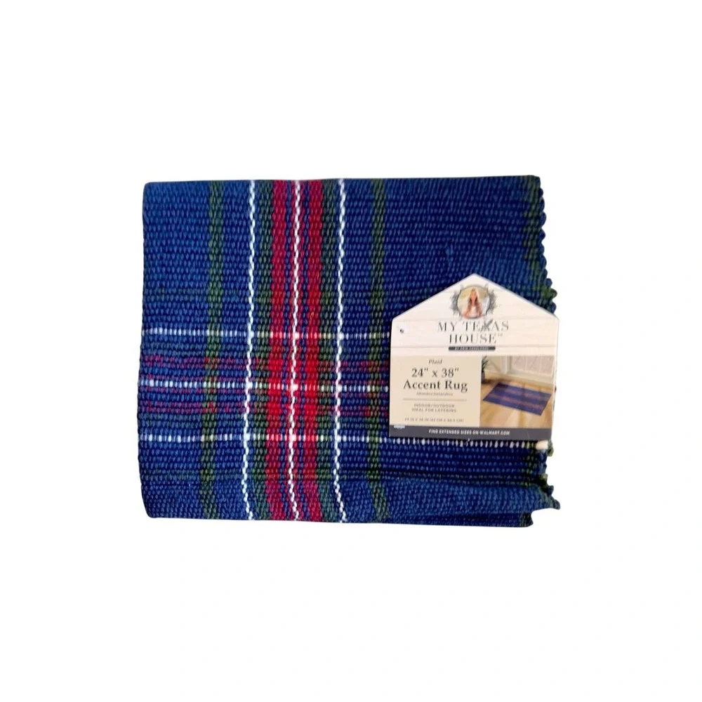 My Texas House navy tartan